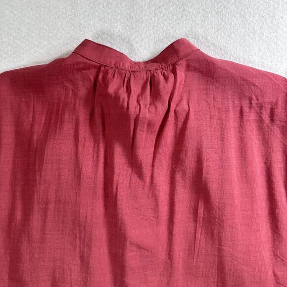 Vine & Love Collared Button Front Blouse Top Women's Large Rose Sleeveless New - Picture 7 of 10